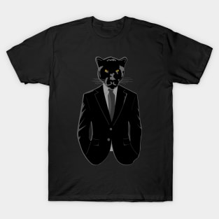 Panther in Black Suit T-Shirt